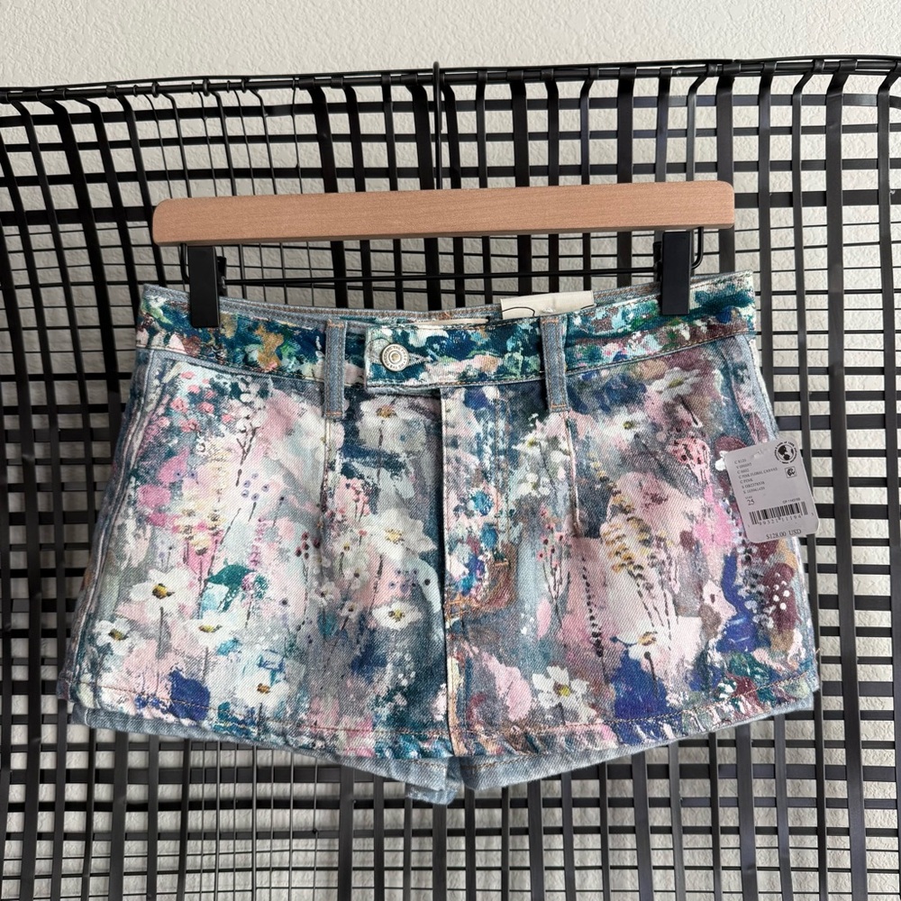 Free people We The Free Gallivanting Illusions Skort pink floral canvas - Picture 2 of 7